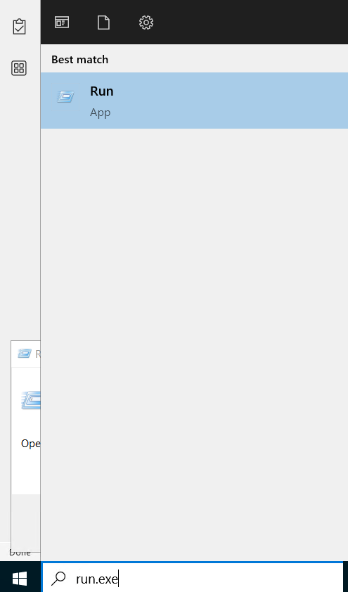 Run dialog with Outlook command